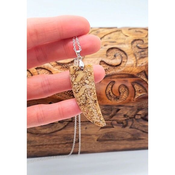 Handmade Jewelry - Brown Jasper Necklace Stone Pendant Gemstone